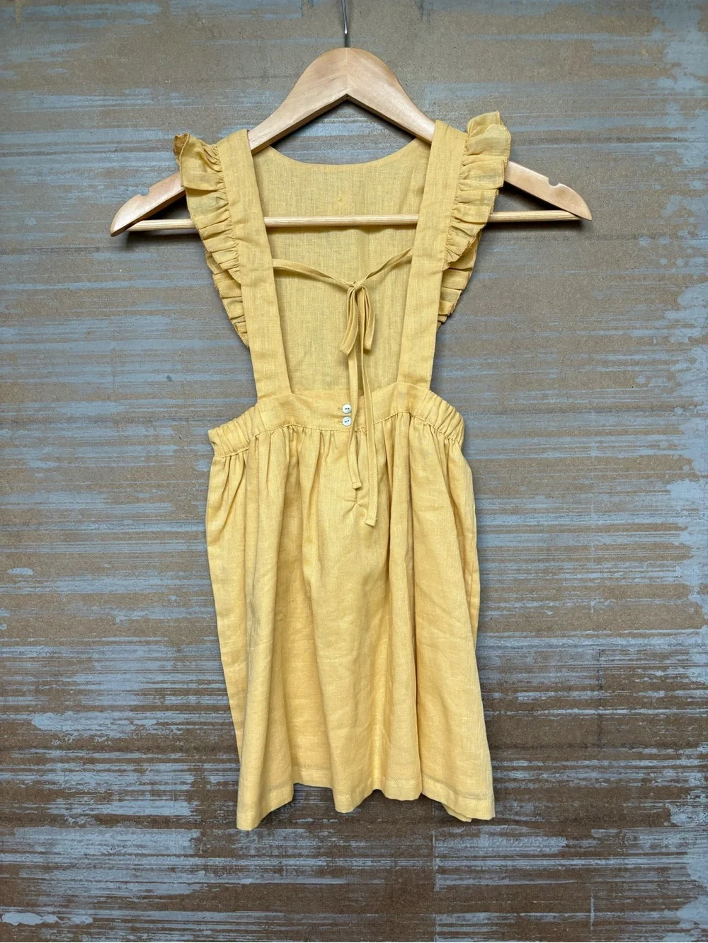 Tocoto Vintage NWT Cotton Linen Pinafore Dress Saffron Photography Girls 8